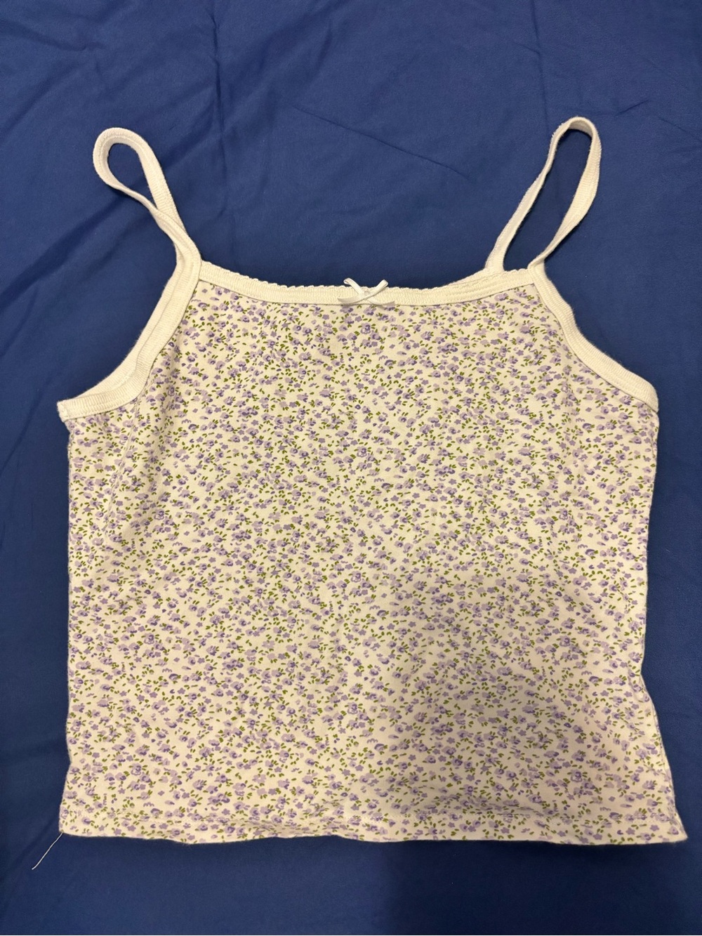 Brandy Melville Floral Print Spaghetti Strap Tank Top - Lavender
